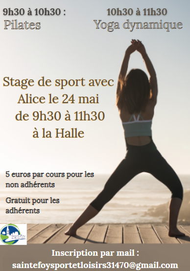 Sainte foy sport et loisirs affiche stage 24 mai
